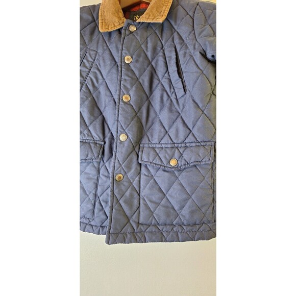 iXTREME Little Boys Quilted Navy Snap Up Barn Field Coat Corduroy Collar Sz 7 - Picture 8 of 8